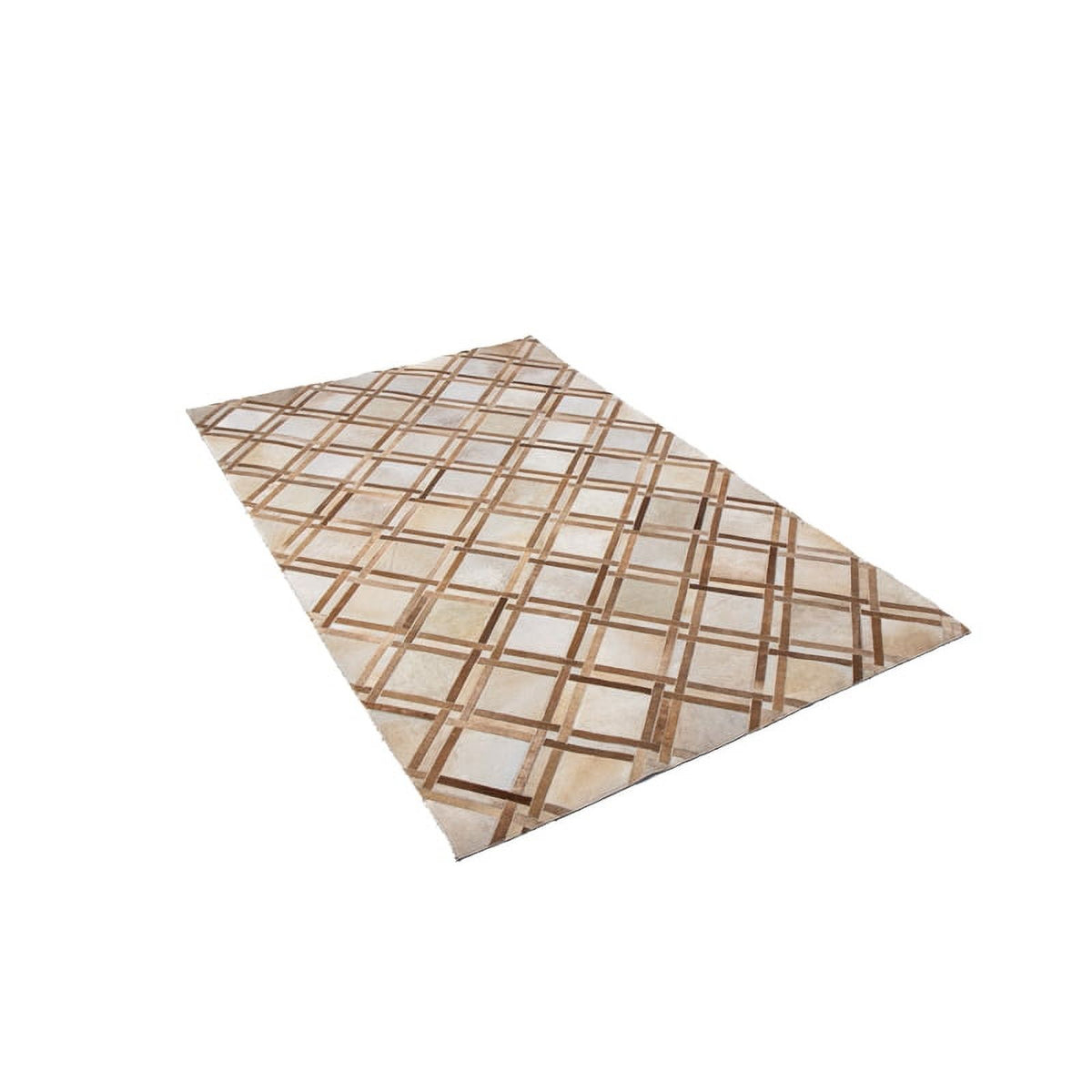 48" x 72" Rectangular Leather Area Rug in Camel M919