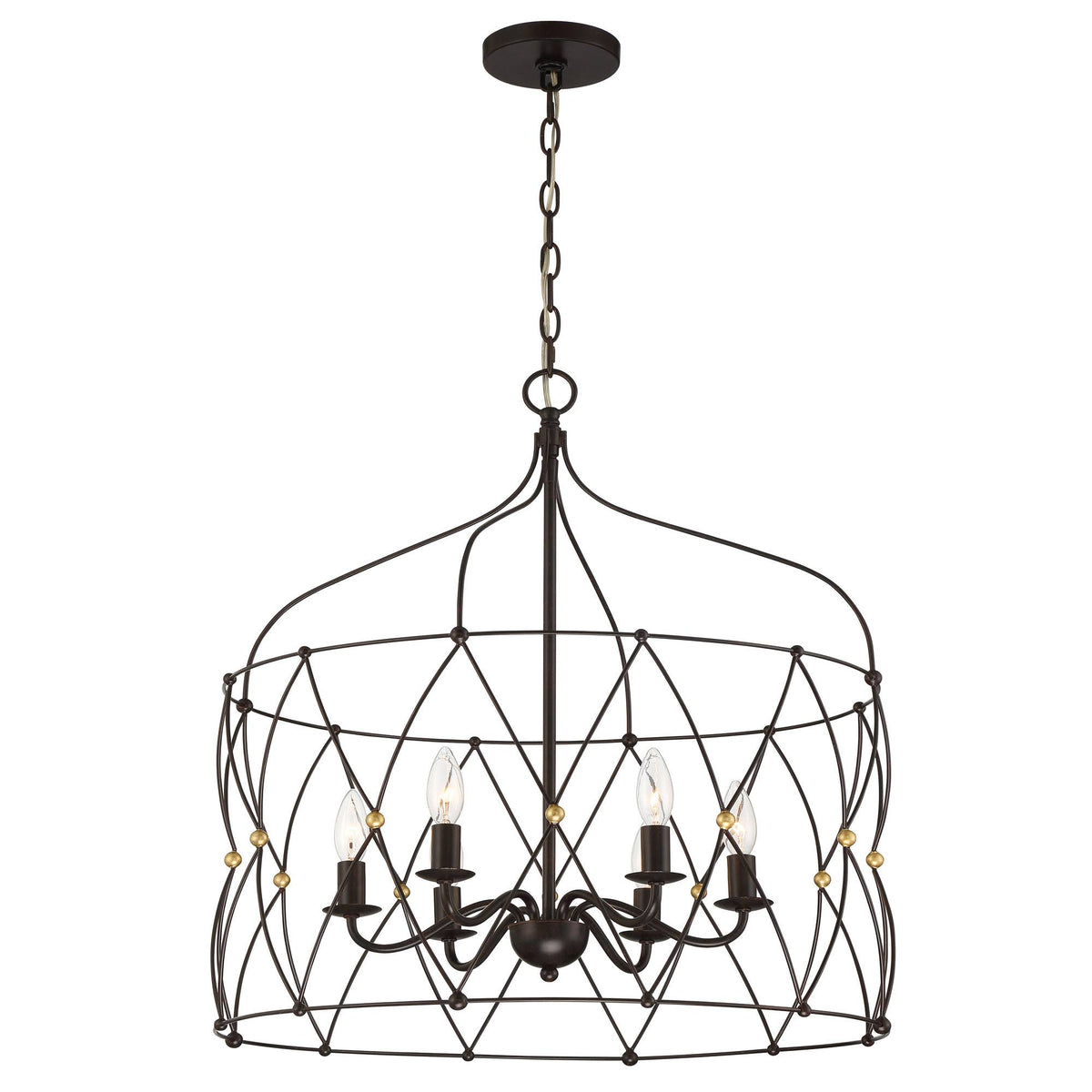 6 Light Antique Gold Lantern X595