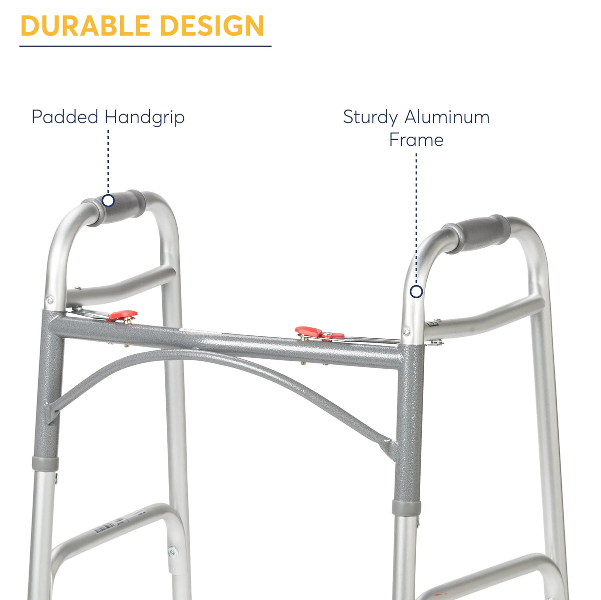 Two Button Folding Walker with 5 Wheels K57804