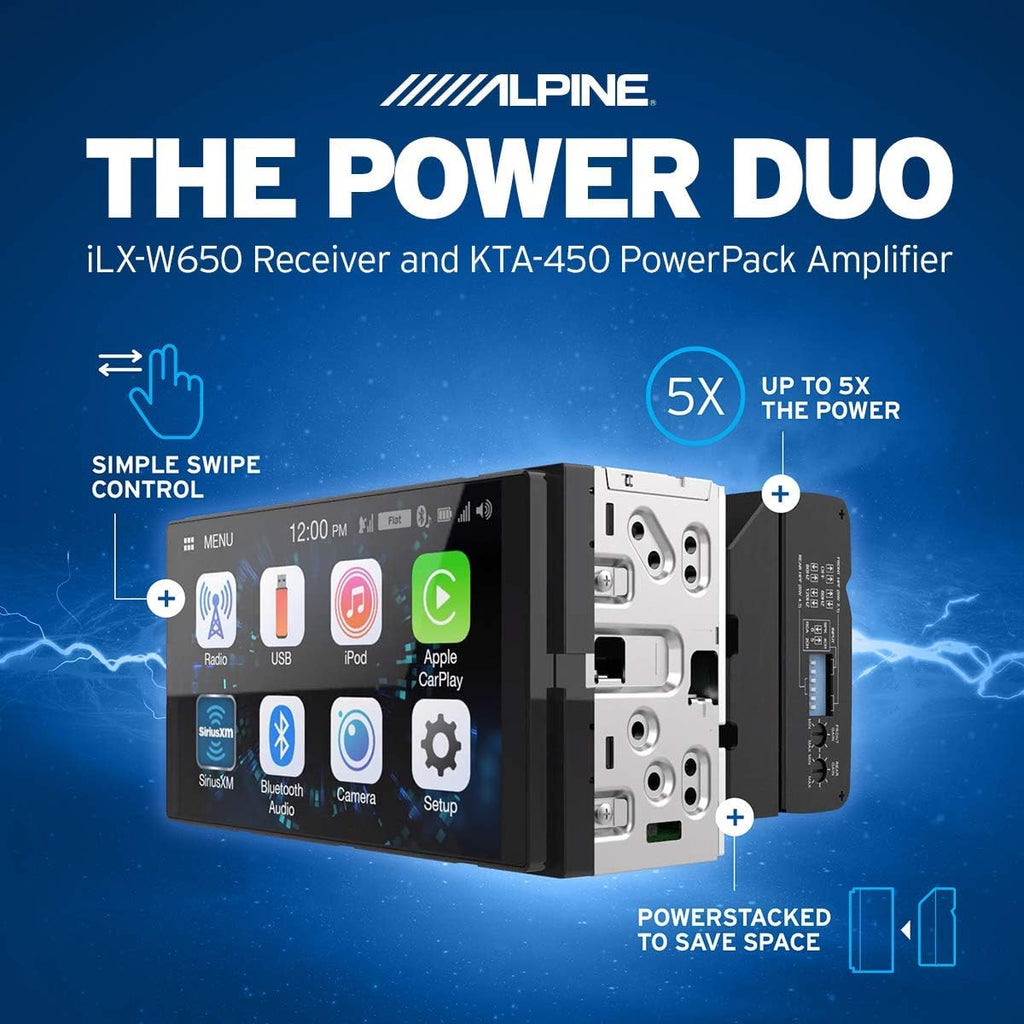 CarPlay & Android Auto Receiver with 4-Channel Amplifier and Back up Camera K722