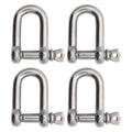 Stainless Steel D Shackle 7/8 inch 4-Pack I834