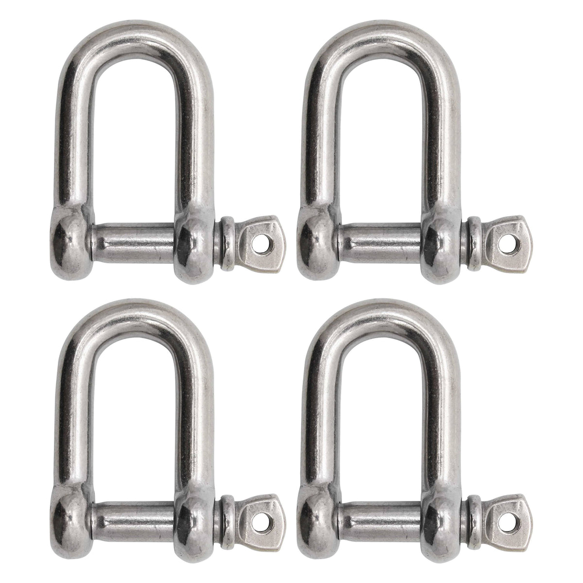 Stainless Steel D Shackle 7/8 inch 4-Pack I834