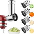 Stainless Steel Slicer Shredder Attachment for KitchenAid Stand Mixer with 4 Blades W41252