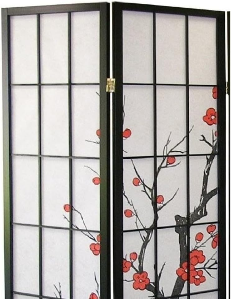 4-Panel Folding Shoji Screen Room Divider Z657659