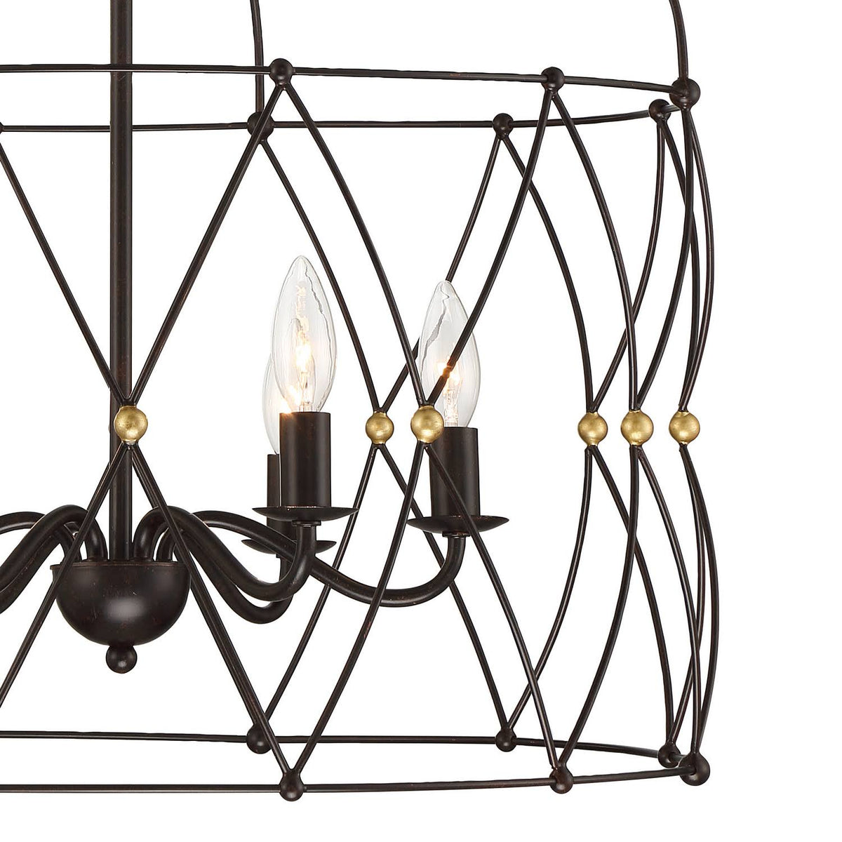 6 Light Antique Gold Lantern X595