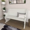 White Wood Storage Bench with Scrolled Armrests C13283