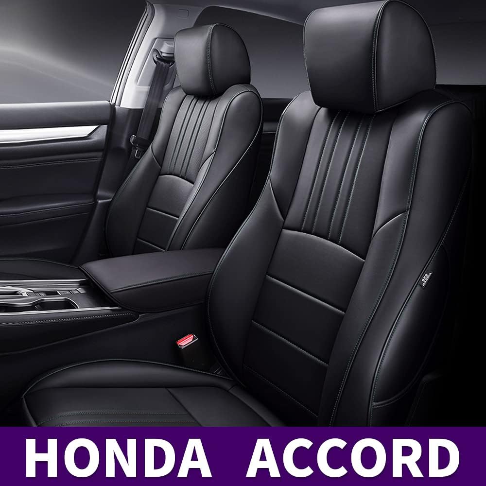Leather Car Seat Covers Full Set Black R789404