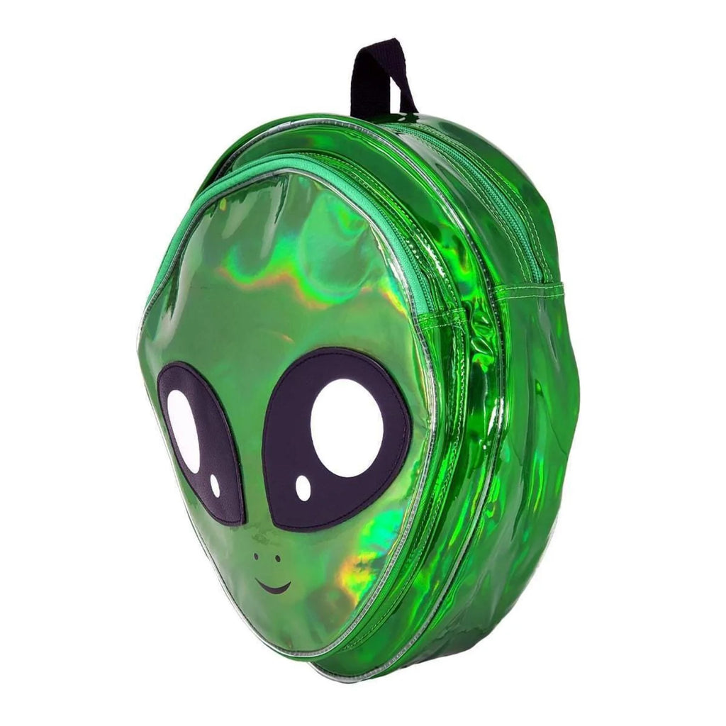 Green Alien Head Vinyl Backpack V365228