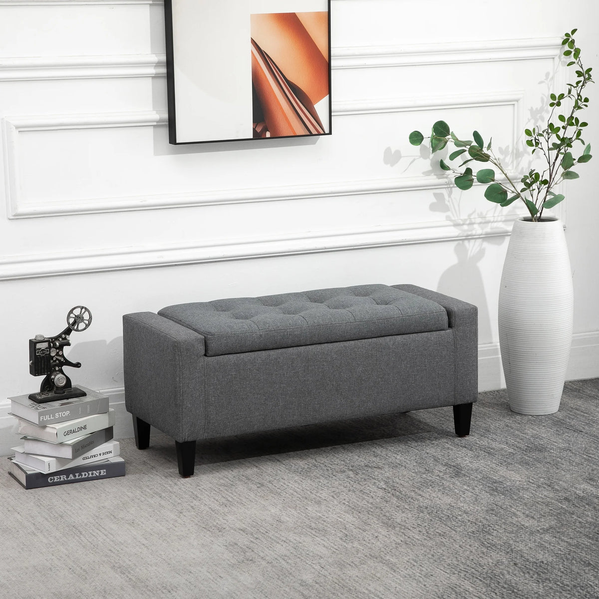 Linen Storage Ottoman Bench V4433