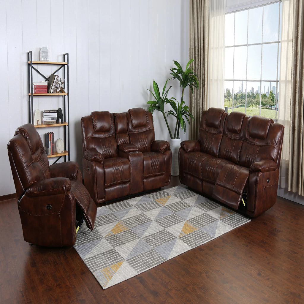 Rich Brown Power Recliner V3972