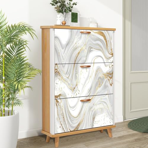 3 Flip Drawers Wooden Shoe Storage Cabinet C177026