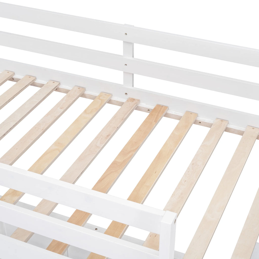 Twin Over Full Bunk Bed with Desk and Storage Drawers Q892165