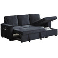 Brown Velvet L-Shaped Sectional Sofa with Storage Chaise H5550