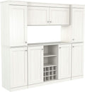 4-Piece Buffet Storage System with 2 Tall/Slim Cabinets, Washed Oak C90462