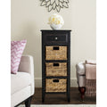 Distressed Black Drawer Side Table I555142