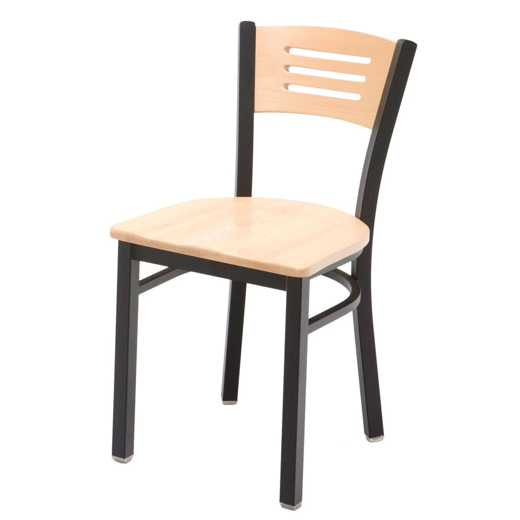 Walnut Metal Cafe Chair C415010