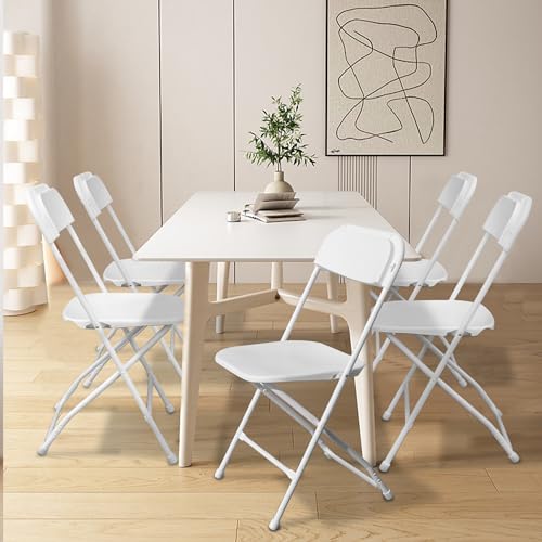 4 Pack White Plastic Folding Chair H909874