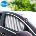 Black-Opaque Pleated Car Window Sun Shade 4pcs X711