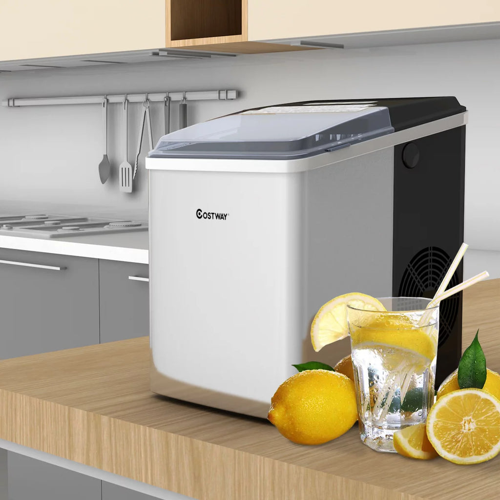 Stainless Steel Countertop Ice Maker with Scoop U963625