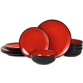 12-Piece Melamine Dinnerware Set with Bowls and Plates D717