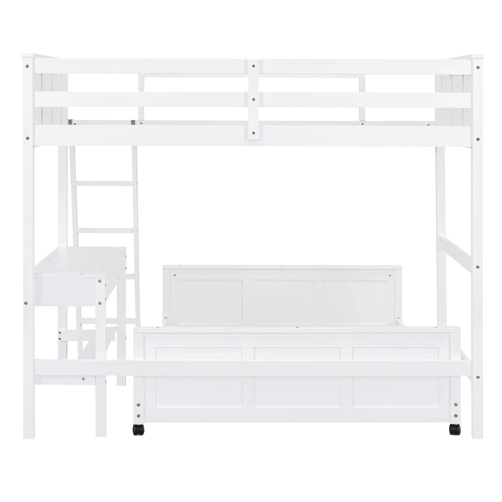 Twin Over Full Bunk Bed with Desk and Storage Drawers Q892165
