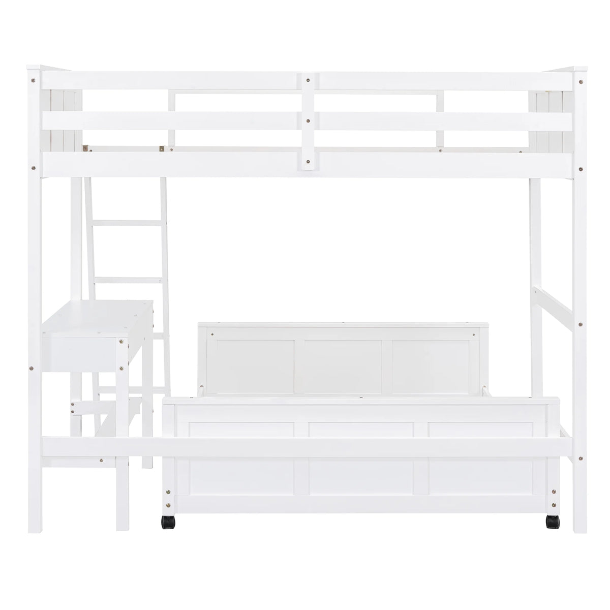 Twin Over Full Bunk Bed with Desk and Storage Drawers Q892165