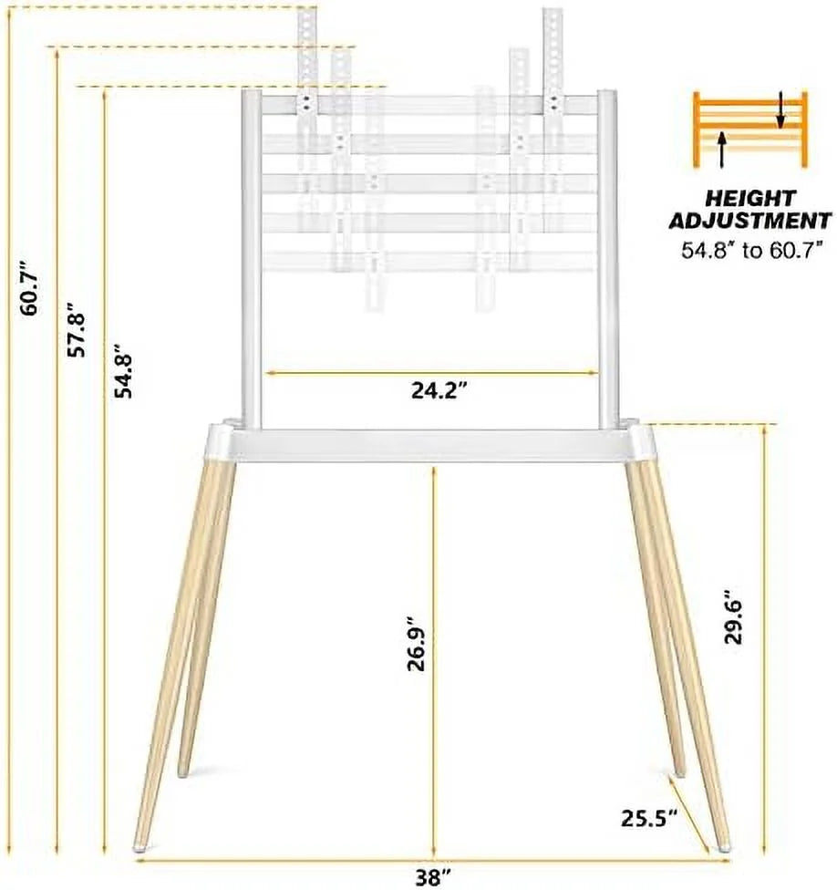 White Height Adjustable TV Floor Stand for 37-86 Inches D932780