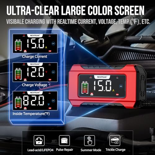 15-Amp 12V 24V Portable Car Battery Charger Z78604