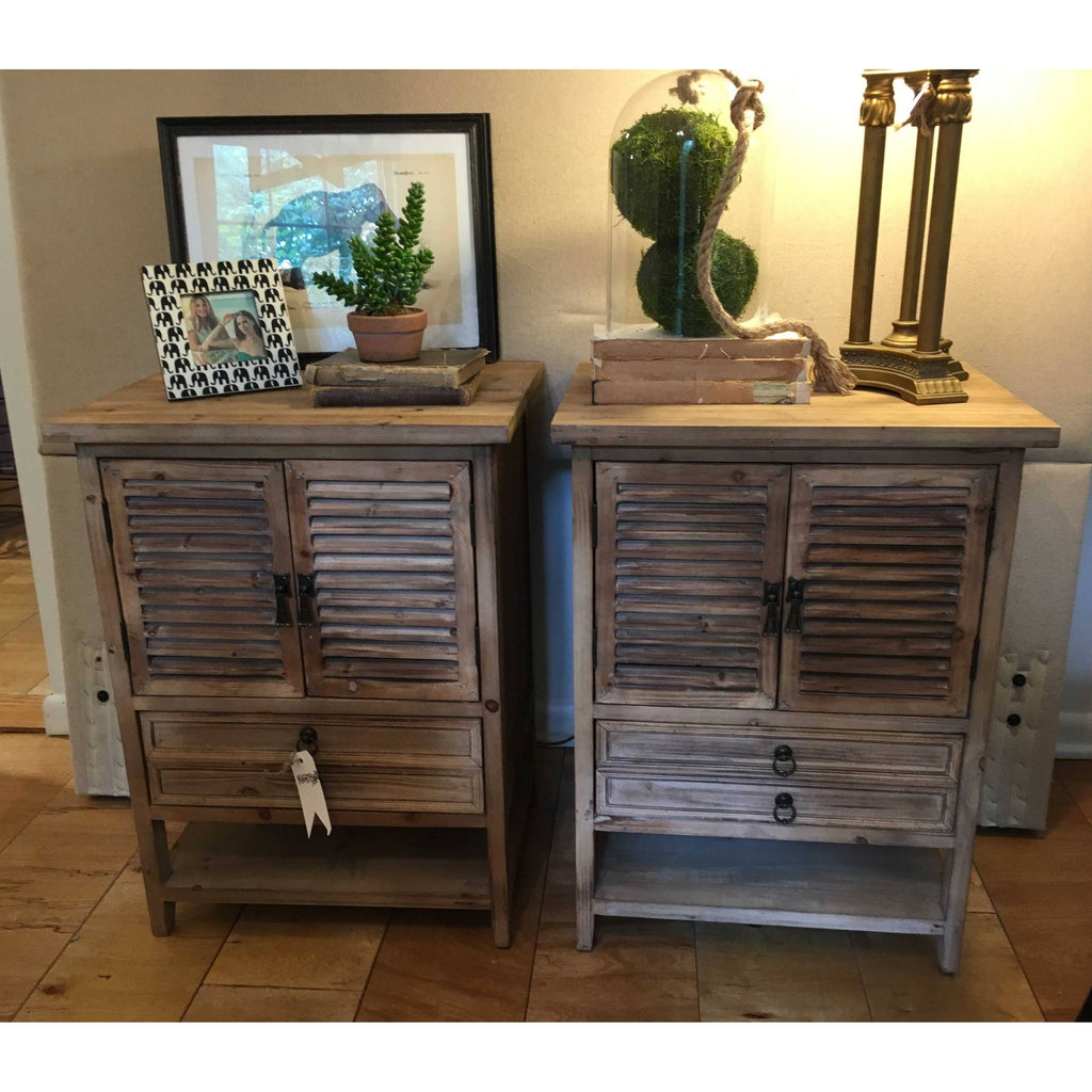 Weathered Oak 2 Door Bedside Accent Cabinet M6689
