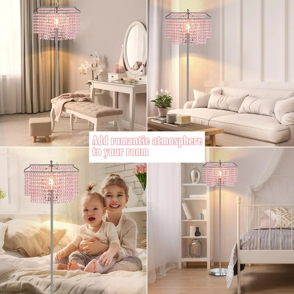 Pink Crystal Metal Floor Lamp N78107