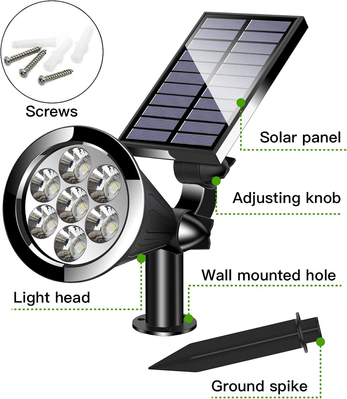 Solar Spotlight Multi-Color Solar Garden Lights 4 Pack B646443