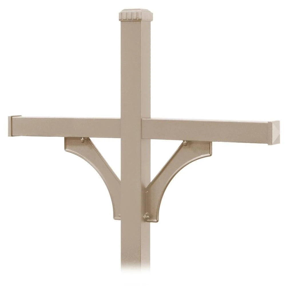 Beige 2 Sided Mailbox Post for 4 Mailboxes I472
