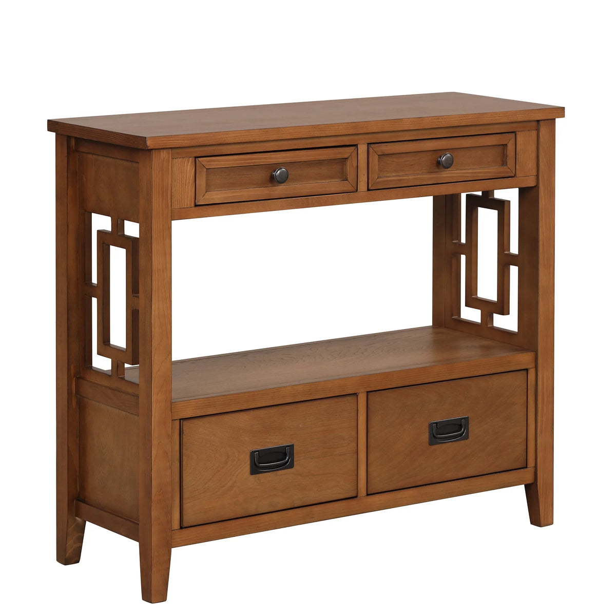 36'' Pine Wood Console Table with 4 Drawers & 1 Storage Shelf N8718