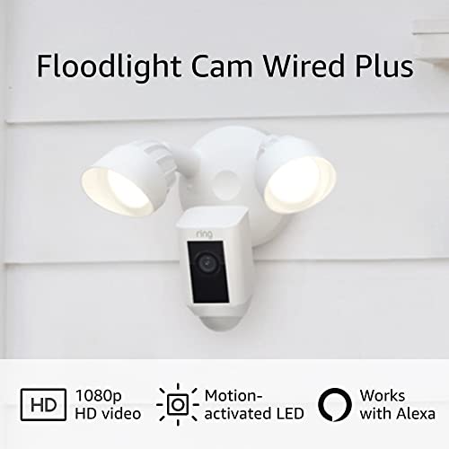 Wired Floodlight Cam with 1080p HD Video Y485