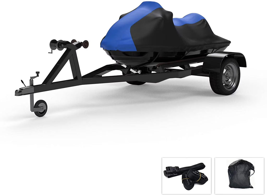 Blue/Black Trailerable Jet Ski Cover with Trailer Straps and Storage Bag O575013