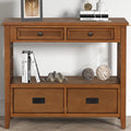 36'' Pine Wood Console Table with 4 Drawers & 1 Storage Shelf N8718