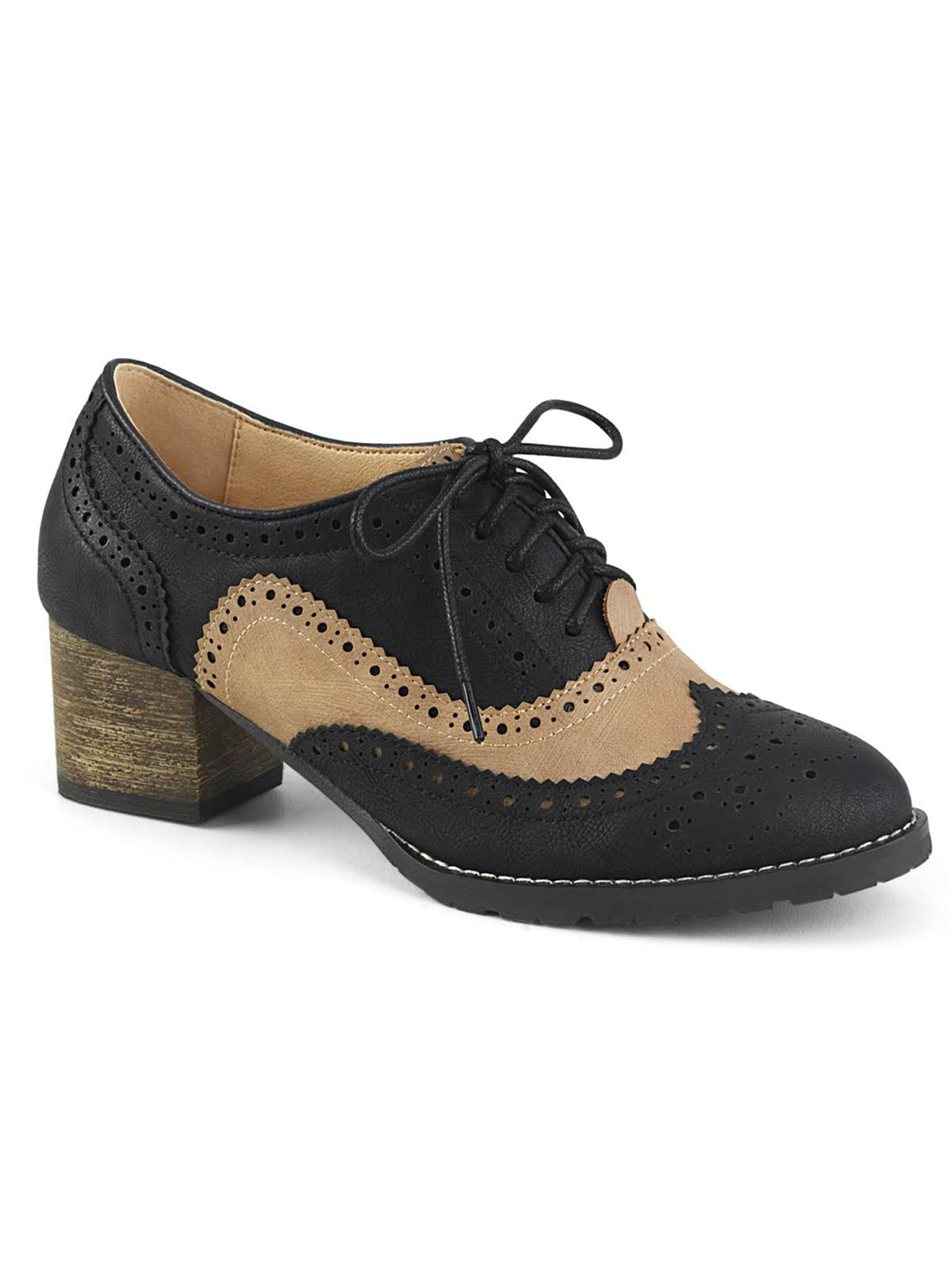 Black Tan 2" Block Heel Spectator Shoes I961504