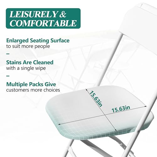 4 Pack White Plastic Folding Chair H909874