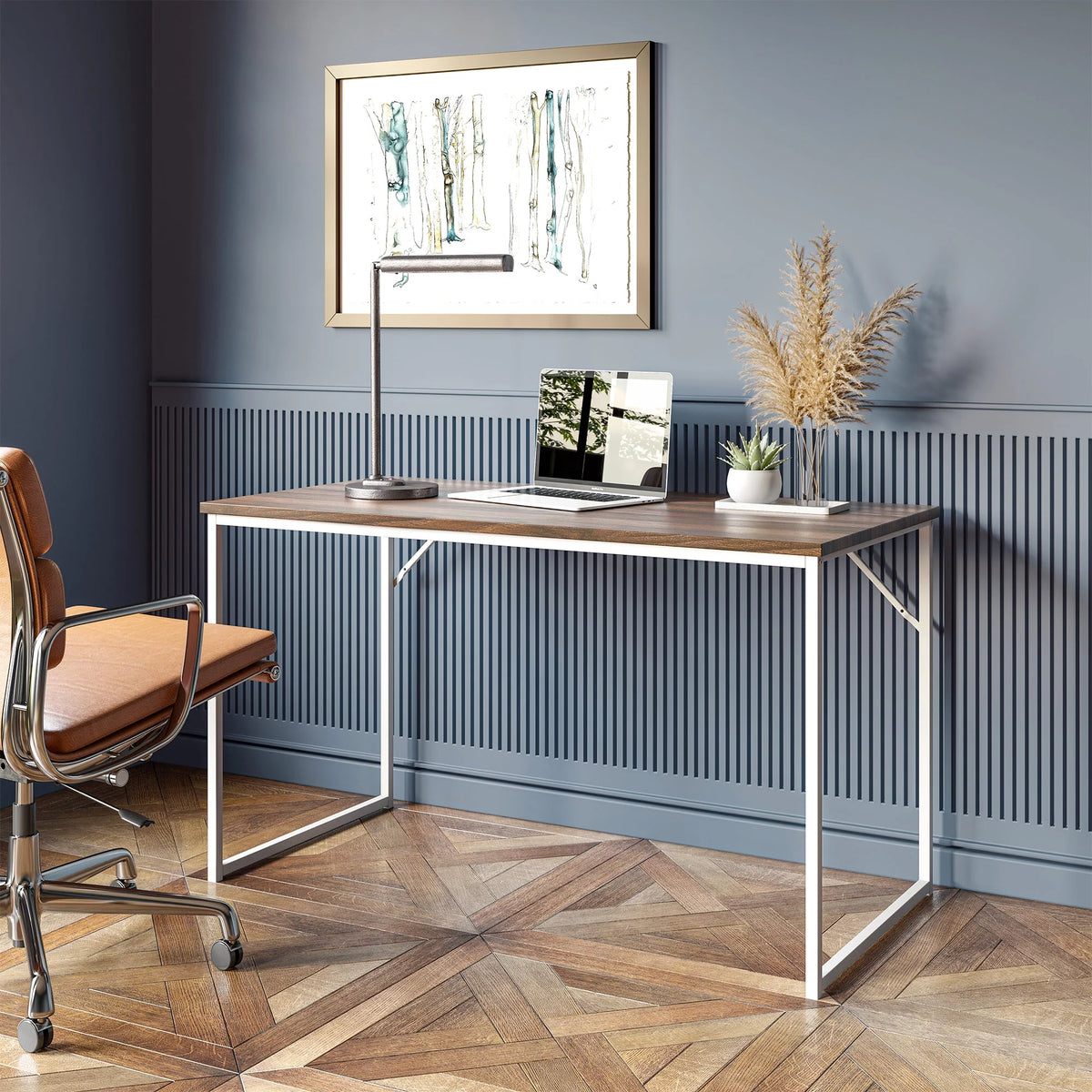 Computer Desk with White Frame H75297
