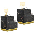 Set of 2 LED Nightstand with 2 Drawers E370535