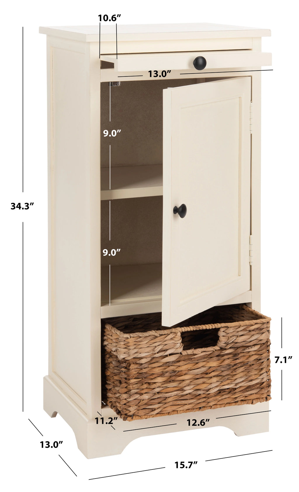 Tall Storage Unit with Pullout Table and Basket M250857