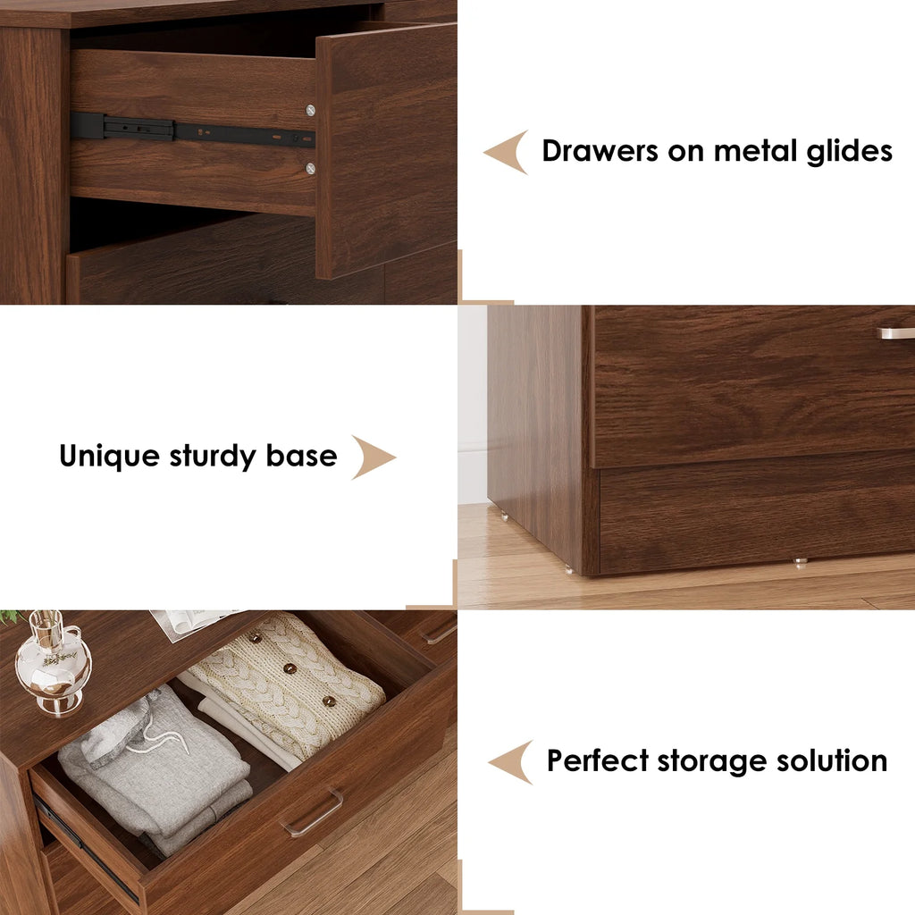 White 6 Drawer Wood Double Dresser Z3402