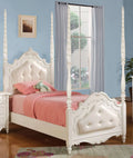 Pearl White Full Poster Bed A797