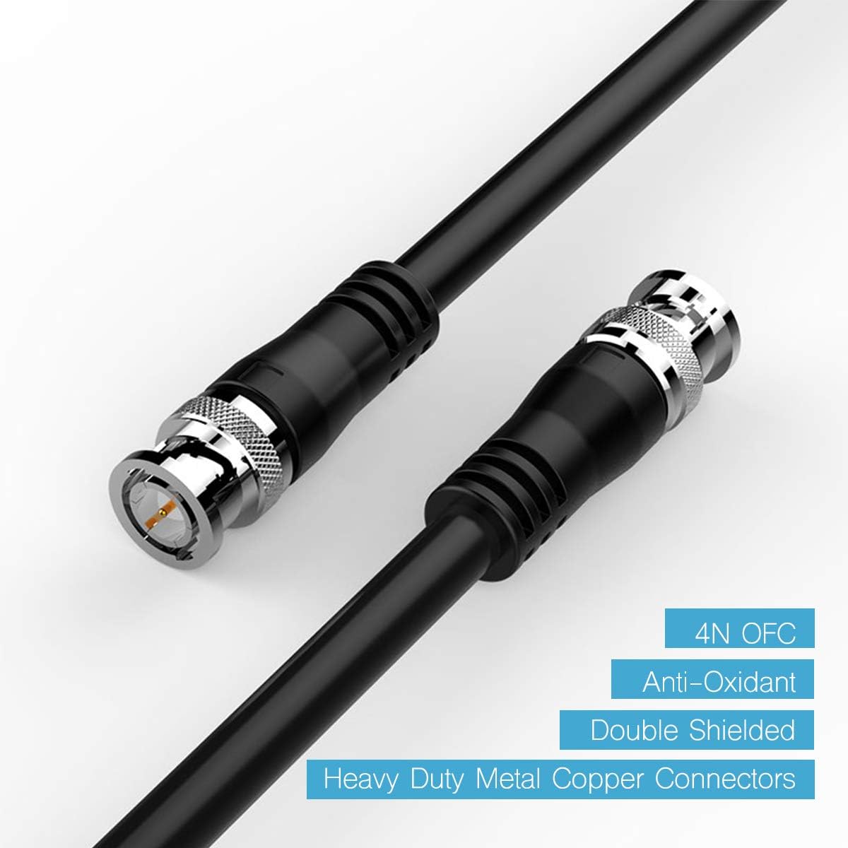 100ft 3G HD-SDI Coax Cable BNC to BNC Copper Connectors R1935