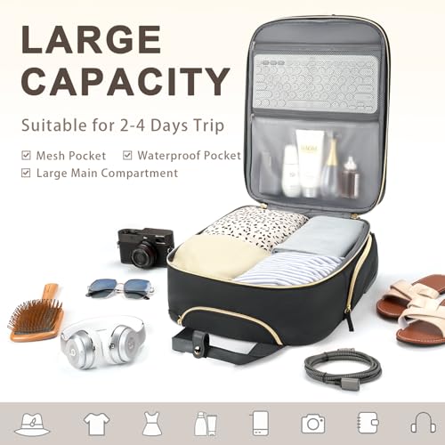 Black Gold Underseat Carry On Luggage with Wheels U516