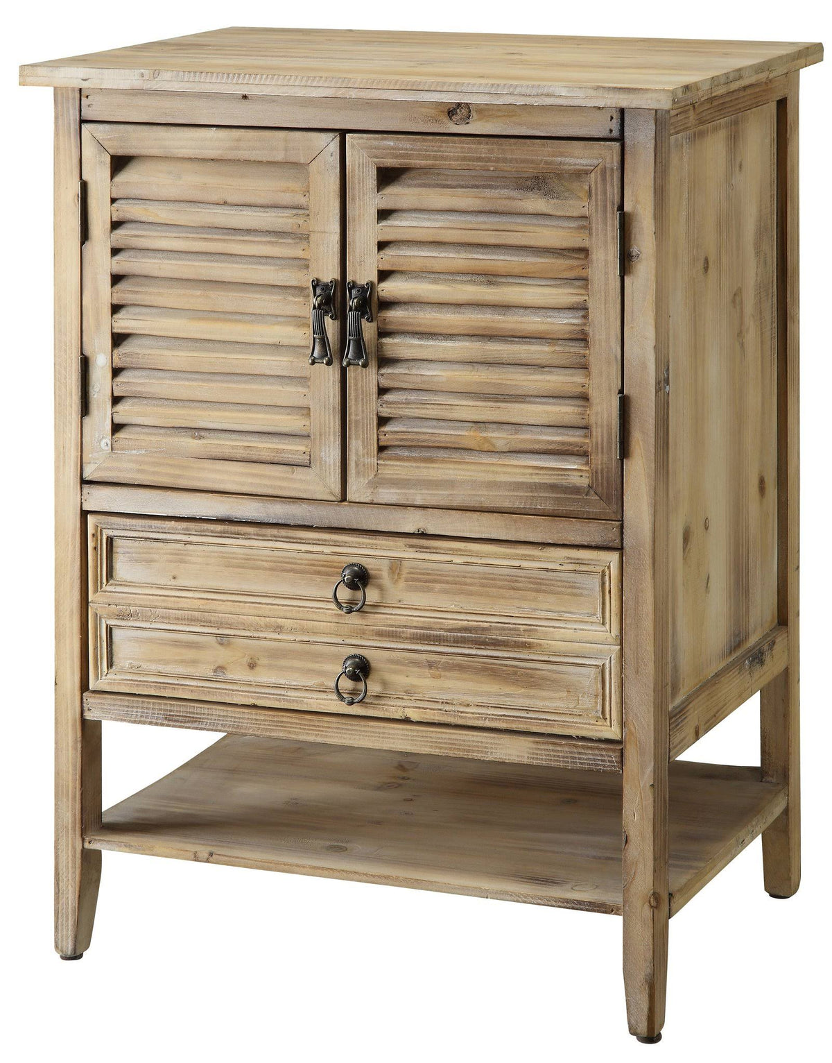 Weathered Oak 2 Door Bedside Accent Cabinet M6689
