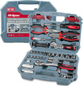 67 Piece Auto Mechanics Tool Kit with Metric Sockets, Ratchet Set & Tool Box E76659