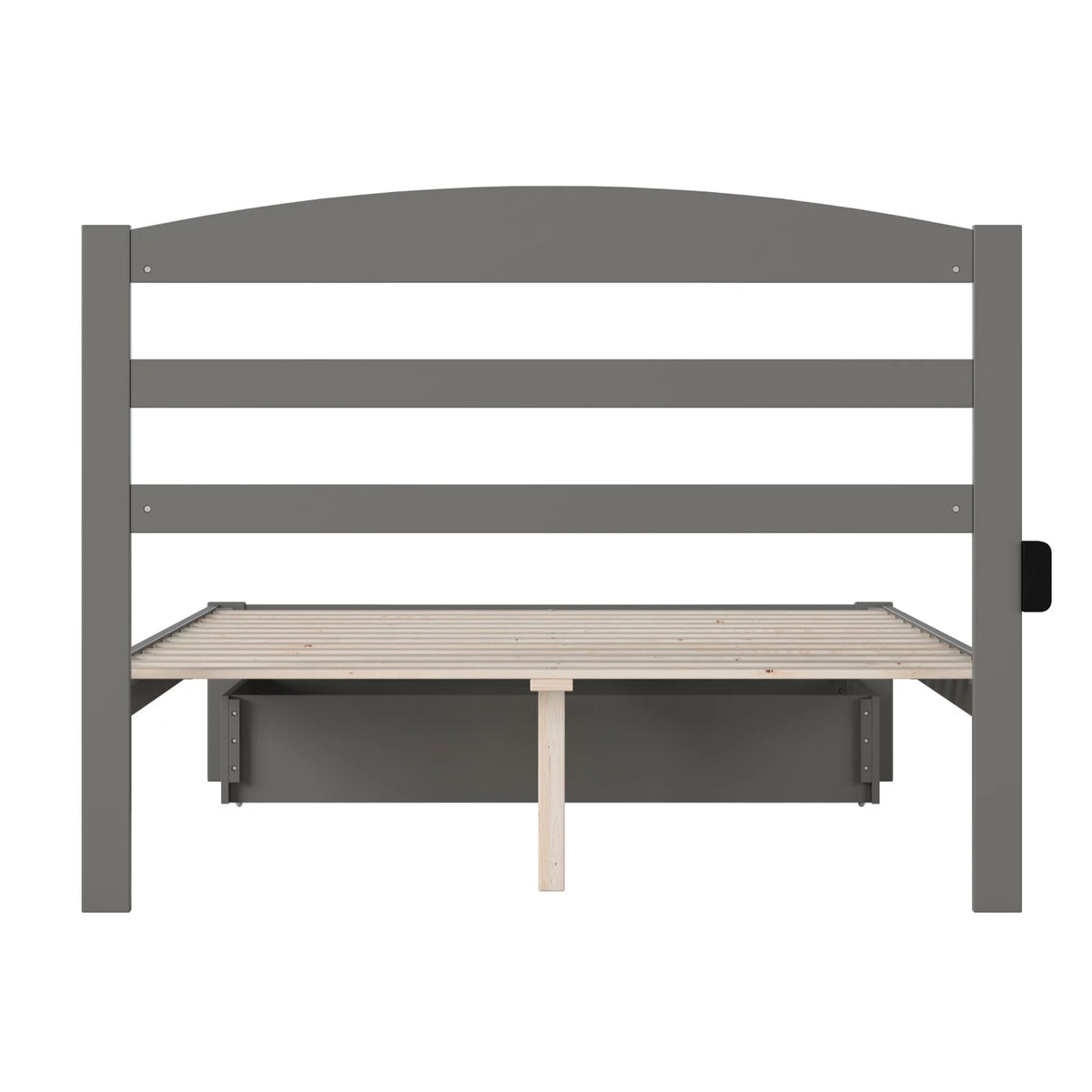Solid Wood Full Bed with Drawer in Gray P802