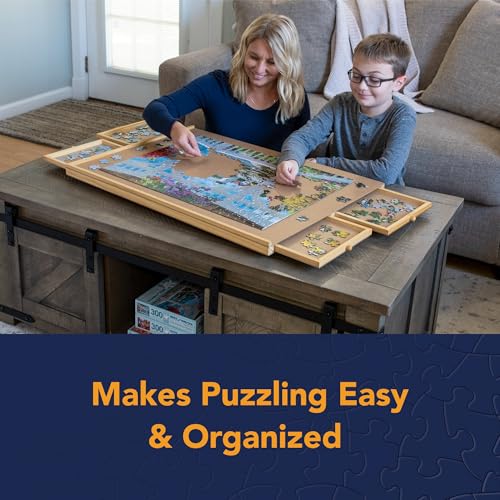 1000 Piece Wooden Puzzle Board with Drawers G989