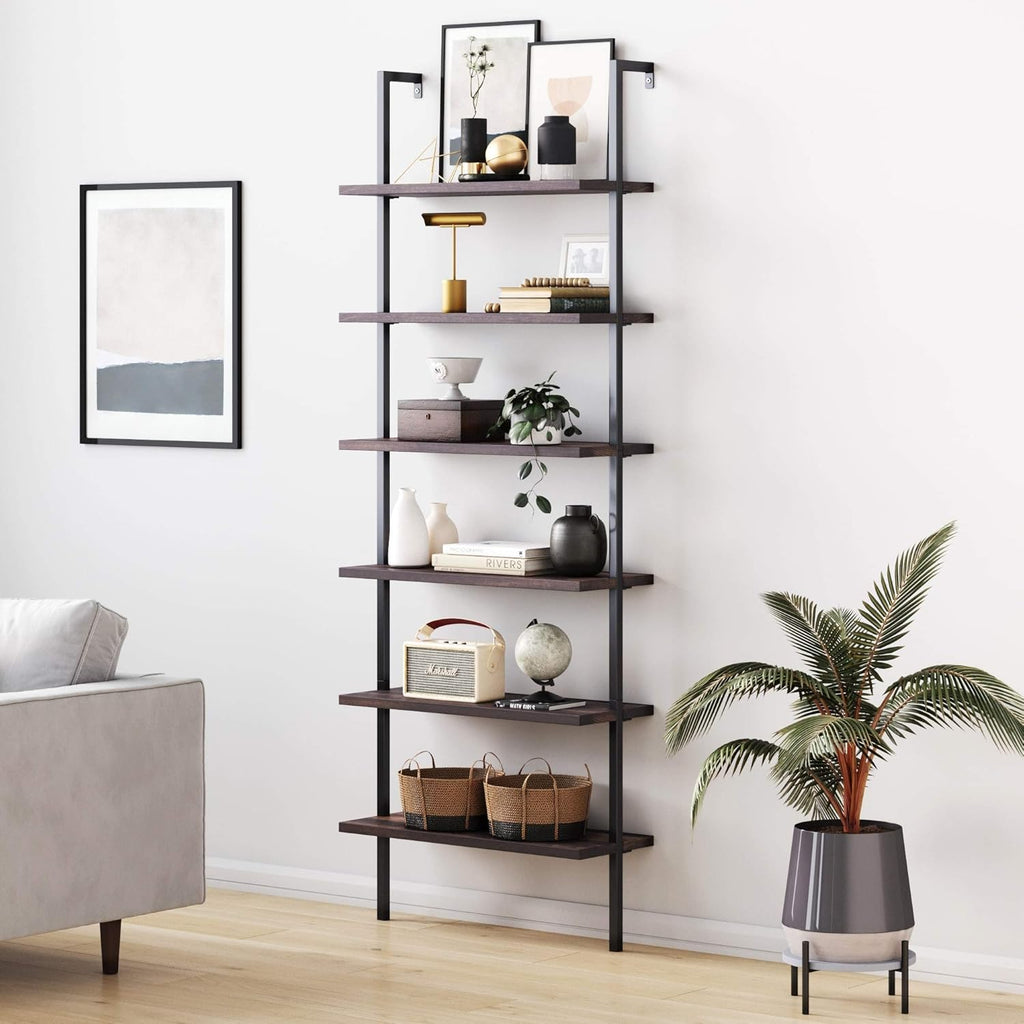 5-Shelf Oak Wood Modern Bookcase E496